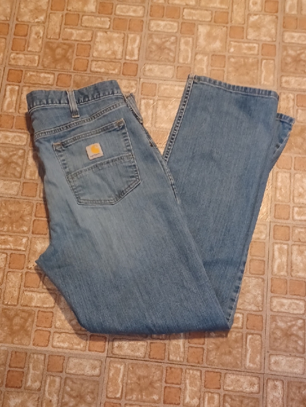 Carhartt Light Blue Straight-Leg Denim Jeans Size 36x33
